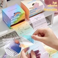 Bloc de Notas Adhesivas con Gradiente Perlado Esmerilado, Fuerte Adhesión, 105 Hojas Transparentes para Escribir