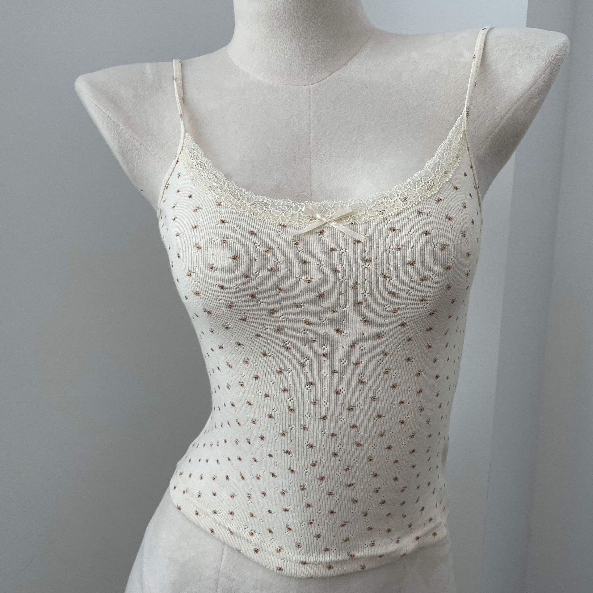 Apricot bottom with pink flower--vest