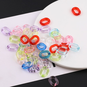 Colorful Transparent U Shaped Plastic Resin Chain Links For DIY Jewelry <b>Bag</b> Accessories 19mm - Product Image 1