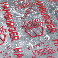 Papier d'aluminium imprimé en couleur personnalisée feuille d'aluminium supportée, papier d'emballage conçu par le client pour Burger