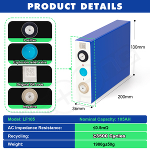 Batería prismática de iones de litio LFP de 3,2 V disponible en la UE 105Ah para energía solar 105Ah batería Lifepo4 - Product Image 2