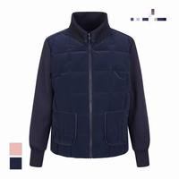 Blouson Bomber Sportif Slim-Fit Chaud en Coton Léger Tricoté avec Col Rond et Fermeture Éclair, Coupe-Vent et Respirant, à Poignets, Style Patchwork Printemps