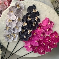 Bunga anggrek artifisial F Real touch berkualitas tinggi, Phalaenopsis untuk dekorasi pernikahan dan rumah