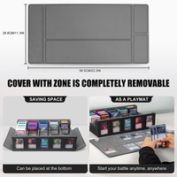 Boîte de rangement multifonctionnelle en cuir PU JUZI pour cartes à collectionner avec présentoir Commander, étui à 5 rangées avec couvercle amovible