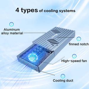 ITGZ <span class=keywords><strong>Thunderbolt</strong></span> <span class=keywords><strong>3</strong></span> Dual Disk JHL7440 Boîtier de disque dur NVMe <span class=keywords><strong>SSD</strong></span> à semi-conducteurs pour ordinateur portable <span class=keywords><strong>externe</strong></span> USB4 avec ventilateur Garantie 1 an - Product Image 3