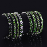 Abiding Jewelry Chaîne de tennis multi-formes personnalisée sans ternissure Argent Naturel Ovale 3x4mm Chrome Diopside Bracelet de tennis pour femme