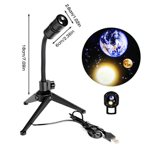 2 In 1 Earth Moon Projection Led Lamp 360 Rotatable USB Starry Sky Projector Night Light For Home Bedroom Decor