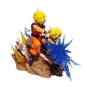 Visualización de escenas de batalla Dragon Balls Z Super Goku Vegeta Anime Figura de acción