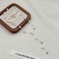 Collier tendance en chaîne de pull avec imitation perles, bijoux de fête pour femme, motif étoile, plaqué or 18 carats, long