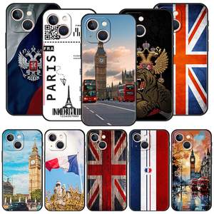 Drapeau National RU <span class=keywords><strong>FR</strong></span> UK UV Peinture Impression Sublimation TPU Silicone Housse de Téléphone pour iPhone 11 12 13 14 15 16 Pro Max Cas - Product Image 1
