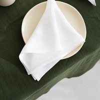 Nappe en lin lavé à la pierre, blanche et verte, de haute qualité, personnalisée ou standard, à prix avantageux, pour une ambiance chaleureuse et tendance