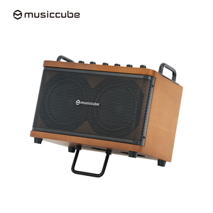 Amplificateur de <span class=keywords><strong>guitare</strong></span> électrique rechargeable Musiccube 100W en bois avec effets de distorsion, son clair et réverbération - Product Image 4