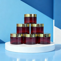 Vente en gros de pots en plastique ambré de 120ml pour les soins de la peau, la crème capillaire et l'emballage de la crème pour les yeux, le pot cosmétique de la manufacture