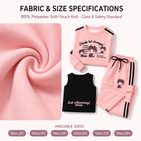 Ensemble de vêtements pour filles en trois pièces, sweat-shirt, violet et rose, style coréen, pour un usage décontracté