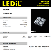 Meilleur prix LEDils C13233_HB-2X2-M Lentilles et assemblages LED PMMA carrés 50 mm x 50 mm Éclairage LED industriel à faisceau large diffusé