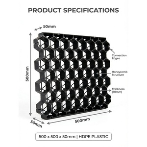 Tapis en plastique pour écurie équestre, dalle pour enclos à chevaux, stabilisateur de sol en gravier, contrôle de la boue, grilles de sol, géogrille, travaux de terrassement - Product Image 2