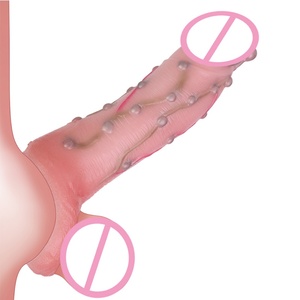 Wholesale Large Silicone Penis Sleeve Strecthable Bumps Chains Stimulate Realistic <b>Dildo</b> Delay Ejaculation Sex Toys for Men - Product Image 4