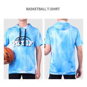 Sweat à capuche surdimensionné pour sports de plein air d'été personnalisé impression de basket-ball à séchage rapide 100% maille de polyester avec technique brodée - Product Image 4