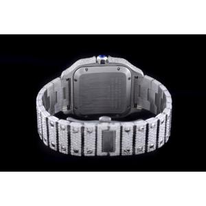 Montre mécanique pour homme Drioshipping Hip Hop Iced Out VVS Moissanite Diamond en acier inoxydable avec logo personnalisé - Product Image 4