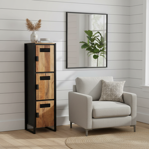 Long 3-Door Solid Wood Farmhouse Living <b>Room</b> <b>Cabinet</b> with Metal Legs-Modern Design for Home Decor Gym Entry Bathroom School Use - Product Image 3