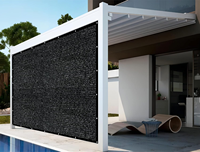 Toile d'ombrage solaire 90 % végétale avec œillets pour couverture de pergola, noir