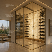 Meuble Bar Moderne pour la Maison, Armoire à Vin Intégrée Personnalisée pour Salle à Manger avec Range-Vin et Support à Verres Suspendu