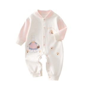 Combinaison bébé à manches longues en coton unisexe, printemps automne, avec imprimé lapin, combinaison pour ramper - Product Image 5