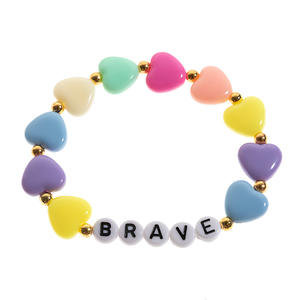 <span class=keywords><strong>Bracelet</strong></span> de perles en forme de lettre en forme de cœur pour femmes, filles et bébés - Product Image 3