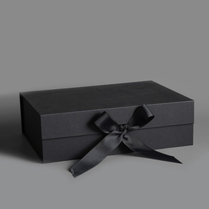 Spot Magnetic Flip Black Folding High-end Storage Gift <b>Box</b> Sponge Lining Fashion Design Custom Logo Printing for Gift <b>Packing</b> - Product Image 2