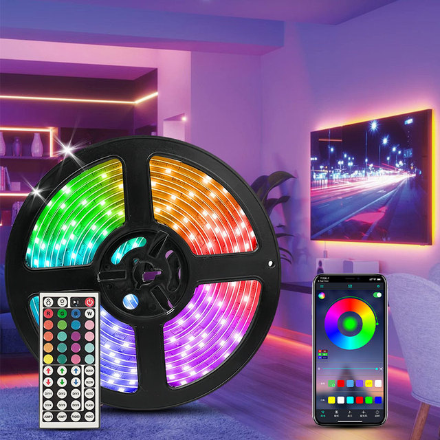 30m Smart Strip Light 12LEDs/m 15m/roll RGB Color Change APP Control LED Strip Lights With Remote Control