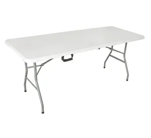 Klapptisch aus Kunststoff im Freien/leere HDPE-Tischplatte mit Edelstahl beinen/180cm 6 Fuß Länge, beliebte Größe, zusammen klappbarer Schreibtisch