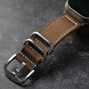 Correa de reloj inteligente de material de cuero genuino de alta calidad hecha a mano para correa de reloj de estilo Punk barato de <span class=keywords><strong>Apple</strong></span> - Product Image 4
