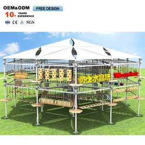 <span class=keywords><strong>Parc</strong></span> de développement de guerrier en bois <span class=keywords><strong>hexagonal</strong></span> extérieur équipement de terrain de jeu d'exercice physique de grande hauteur pour enfants personnalisé - Product Image 5