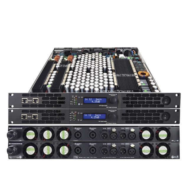 DSP FIR+GaN+DANTE Sound System With Amplifier Audio Power Amplifier 1U 2 Channels 3000W New Power Mixing Amplifier OEM