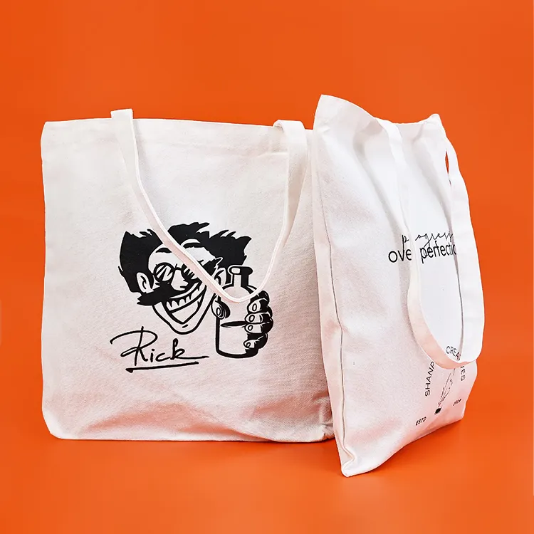 Op Maat Gemaakte Canvas Bagkatoenen Tas Afdrukken Logo Boodschappentas In Voorraad Draagbaar Canvas Cartoon Stijl Tas Katoenen Doek