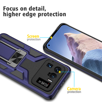 Coque Antichoc Robuste Tschick avec Anneau Magnétique et Béquille, Armure en PC Rigide et Silicone Souple pour Xiaomi Mi 11 Ultra