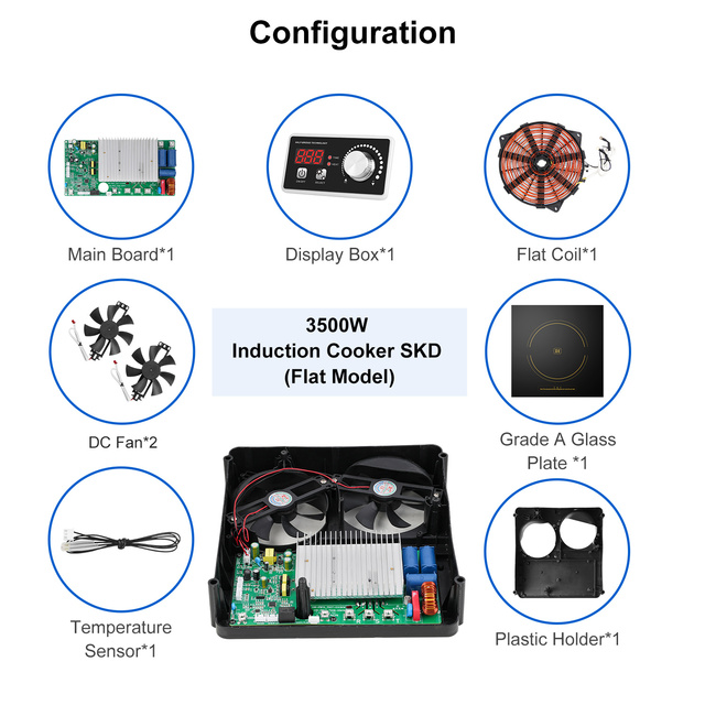 High Power 3500W Electric Stove Spare Parts PCB Board Control Circuit Board & Induction Coil for Electric Induction Cooker SKD