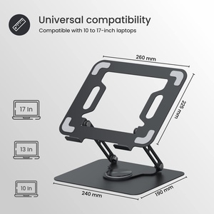 2026 Wholesale Factory Cheap 360 Degree Rotating Base Notebook Riser <b>Holder</b> Adjustable <b>Laptop</b> Stand - Product Image 4