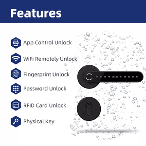 Liliwise tuyaapp ttlock khóa cửa thông minh xử lý Khóa vân tay mã Pin khóa cửa thông minh với Châu Âu xi lanh với hoa hồng - Product Image 3