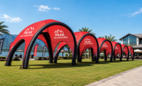 Tente de camping gonflable de luxe imperméable 4 saisons, tente de cabine extérieure robuste avec cheminée