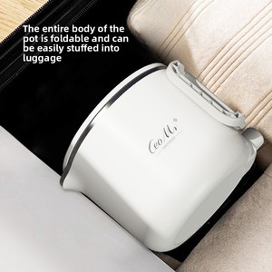 New Arrival Mini Stainless Steel Body Rotation Cordless Portable <b>Kettle</b> 0.9L Hotel Use Travel Folding Design Automatic Shut-off - Product Image 3