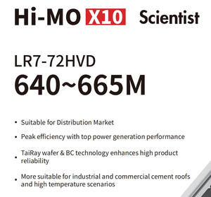 Longi Hi-Mo X10 Scientist LR7-72HVD 640~665M Ticari ve Ev Kullanımı İçin Çift Camlı Monokristal 640W 650W 660W Güneş Paneli - Product Image 2