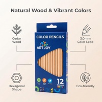 Crayons de couleur 12 couleurs, corps hexagonal en bois de cèdre naturel, non toxiques, pour dessin, coloriage, croquis, boîte de couleur, logo personnalisé OEM