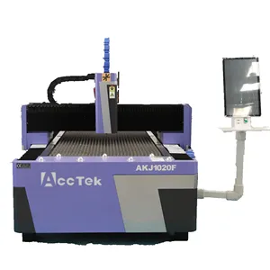 Небольшой 1000*2000 мм склад в Европе AccTek металлический лазерный резак CNC AKJ1020F волоконно-лазерный станок для резки для продажи