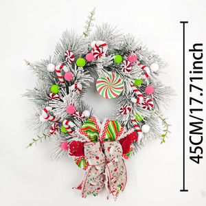 Guirlande de Noël artisanale de style américain avec motif de canne à sucre pour la décoration de la porte d'entrée et de la fenêtre - Product Image 6