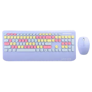 GEEZER工場価格レトロパンクゲーミングキーボードとマウスセットUSBラウンドキーキャップキーボードマウスコンボ