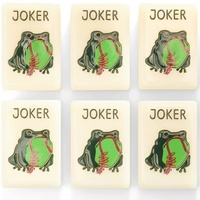 (En stock) Ensemble de mahjong sculpté de style américain en acrylique couleur ivoire Fangfang, table et chaises, cadeau pour les passionnés de jeux