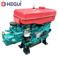 Moteur diesel monocylindre quatre temps refroidi par eau HEGUI à faible consommation de carburant Km28, adapté aux machines à décortiquer le riz.