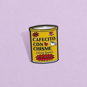 En gros, épingles et broches en métal à thème dessin animé, créatives, Cappucci No Chimis, mignonnes, sur le thème du café, accessoires et badges - Product Image 2