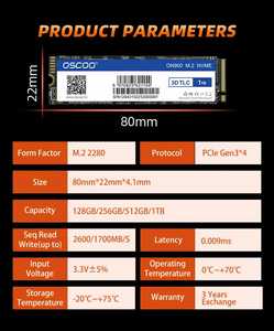 OSCOO <span class=keywords><strong>M</strong></span>.<span class=keywords><strong>2</strong></span> NVMe PCIe Gen3 Disco Duro 128GB 1TB 2TB PCIe3.0 3500 MB/s Alta Velocidad Disque Dur Laptop SSD Para PC - Product Image 6